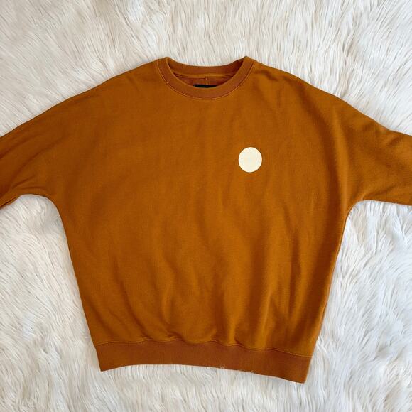 OAK + FORT Oversized Graphic Dot Crewneck Pullover Sweatshirt - Picture 3 of 6